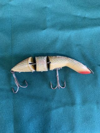 Vintage Heddon Game Fisher Wood Jointed Minnow Old Fishing Lure