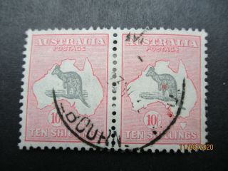 Kangaroo Stamps: 10/ - C Of A Watermark Pair - Rare - (k188)