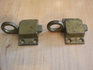 2 Vintage Finger Pull Window Or Cabinet Door Thumb Latches