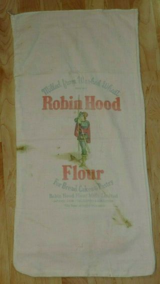 Rare Vintage Robin Hood Flour Bag Sack Moose Jaw Calgary Saskatoon Canada