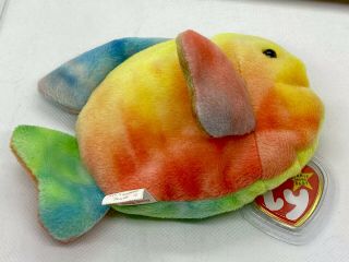 Vintage Ty Beanie Baby Coral 1995 Ty “sealed” Tie - Die Rare Br Fin Multi Color