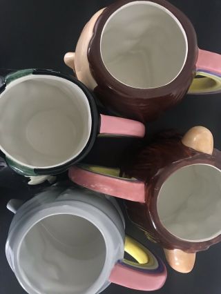Rare Star Jars Wizard Of Oz Tea Set With Teapot 4 Mugs Vintage 1998 3