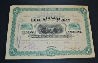 Bradshaw Mining Company 1881 Antique Stock Certificate – Tombstone District,  Ari