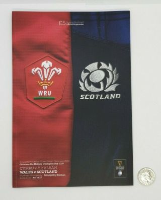 WALES v SCOTLAND 2020 Six Nations 14.  3.  2020 (Cancelled Game) Rare Programme,  F/P& 2