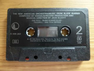 BLADE RUNNER OST - VANGELIS 1982 UK CASSETTE WB K499262 RARE 3