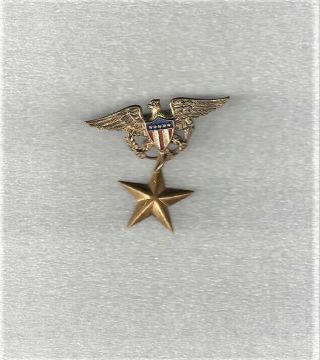 Rare Ww2 Gold Star Mother Detailed Eagle Sweetheart Pin With Gold Star Drop