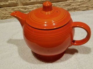 Vintage Orange/ Red Fiesta Medium Teapot Rare