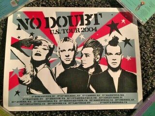 No Doubt 2004 Summer Tour Silk Screened Poster Rare Oop Gwen Stefani (blink - 182)
