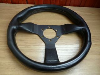 Rare Black Leather Momo Monte Carlo Tuning Steering Wheel 32cm Made In Italy