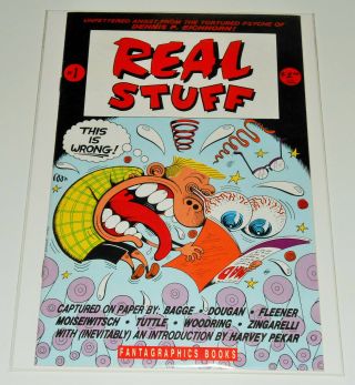 Real Stuff No.  1 Rare 1st Print Fantagraphics 1990 Adult Peter Bagge Jim Woodring