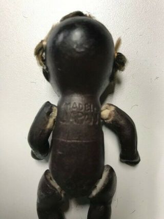 All Bisque Black Doll 4 inches Old Vintage Made in Japan 2