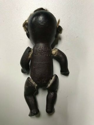 All Bisque Black Doll 4 inches Old Vintage Made in Japan 3