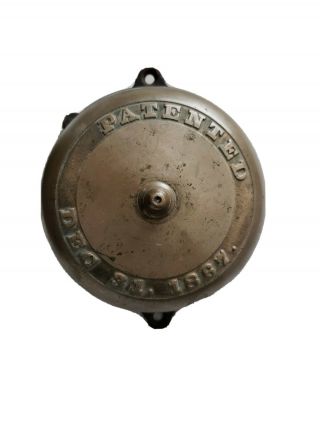 Vintage Dec 31 1867 Brass Hand Crank Door Bell/school Bell Great