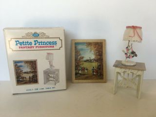 Ideal Petite Princess Fantasy Dollhouse Furniture Lyre Table Set