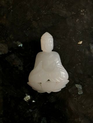 Antique Chinese Hand Carved Rare Tiny Jade Buddha Figure Pendant