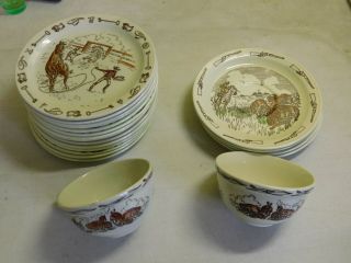 Rare Vernon Kilns 18 Frontier Days/winchester 73 Cup Saucers/dishes & 2 Cups