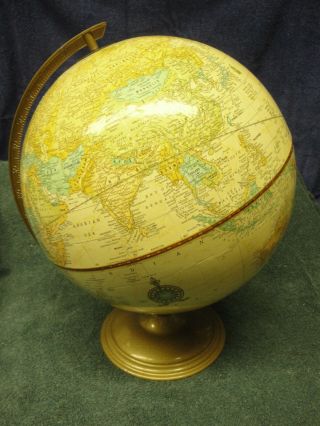 Vintage George F.  Cram Company,  Inc Globe With Metal Base And Latitude Marker