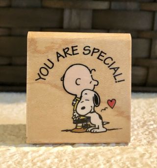 Rubber Stampede You Are Special Snoopy Peanuts Charlie Brown Hug Stamp Rare Htf
