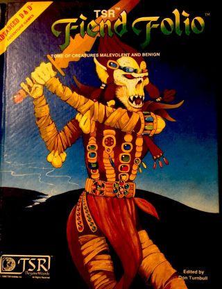 Rare 1st Edition Advanced Dungeons & Dragons: Fiend Folio 1981 Tsr 2012