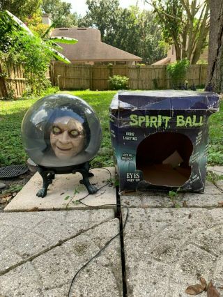 Rare Spirit Halloween Gemmy Spirit Ball Animatronic Ghoul Head Prop W/ Box