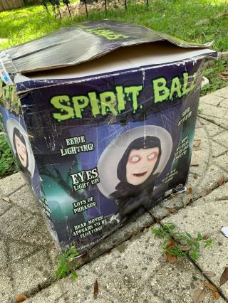 Rare Spirit Halloween Gemmy Spirit Ball Animatronic Ghoul Head Prop W/ Box 2