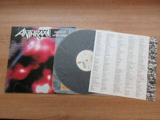 Anthrax - Sound Of White Noise 1993 Korea Lp Insert Hype Sticker John Bush Rare
