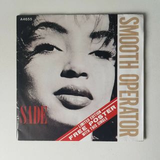 Sade Smooth Operator Rare 7 " Single Poster Sleeve 1984 Vg,  A4655