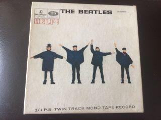 The Beatles : Help.  Very Rare Uk Reel To Reel 3 3/4 I.  P.  S.  Twin Track Mono Tape