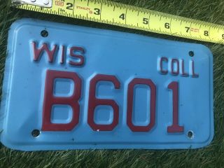 Wisconsin Collector Motorcycle License Plate Tag Rare 2
