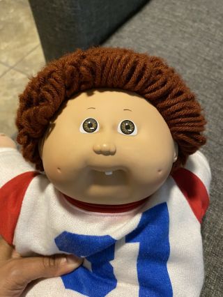 Vintage Coleco Cabbage Patch Kids Baby Doll Red Hair,  Brown Eyes.