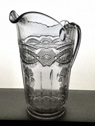 EAPG Antique D.  C.  JENKINS No.  514 Clear Glass Water Pitcher THISTLEBLOW 3