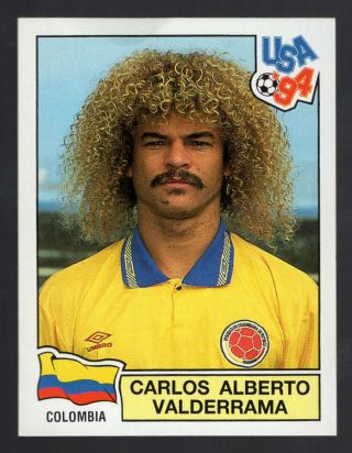 Rare Carlos Valderrama Usa 94 World Cup Sticker 62 - Usa 1994 - Iconic Players