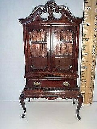 1:12 Vintage Dollhouse Miniature Furniture Wooden Display Hutch Made In Taiwan