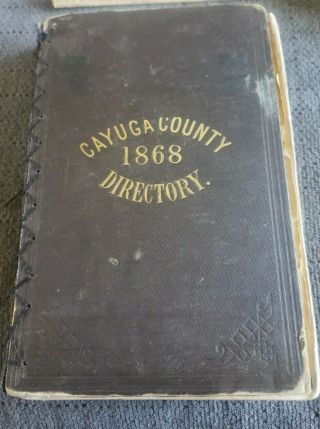 Antique Rare Gazetteer 1868 Cayuga County Ny Directory Book Hamilton Child