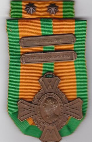 Rare Wwii Netherlands Normandy D Day Service Cross Medal W Ribbon Bar