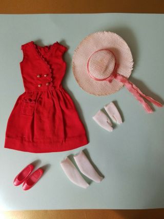 Vintage Barbie Sis Skipper Doll 1964 Outfit Red Sensation 1901 Complete Vg,