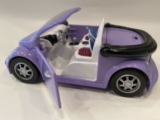 Vintage Polly Pocket Purple Vw Bug Beatle Car With Pink Cheetah Seat Covers,  2000