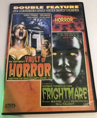 Vault Of Horror,  Frightmare (dvd) Rare Horror Double Feature Tom Baker Oop
