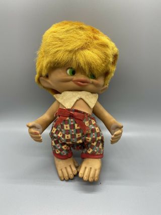 Vintage 1965 Monkey Boy - 8 " Unica Troll Doll - Made In Belgium