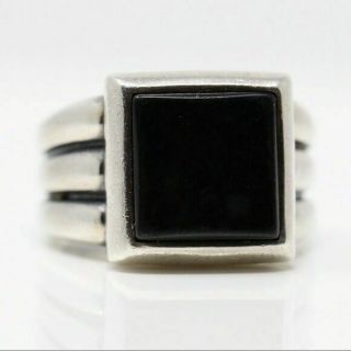 Rare Retired James Avery Black Onyx And 925 Sterling Silver Ring Size 6