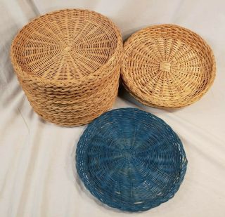 Set Of 21 Vintage Wicker Paper Plate Holders - Picnic,  Cookout,  Camping