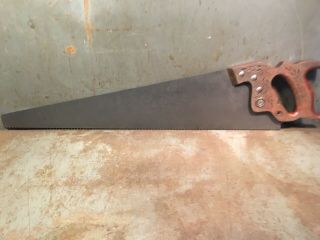 Antique Disston D23 Handsaw For Woodworking And Carpentry 8 Ppi 29 1/2” Long