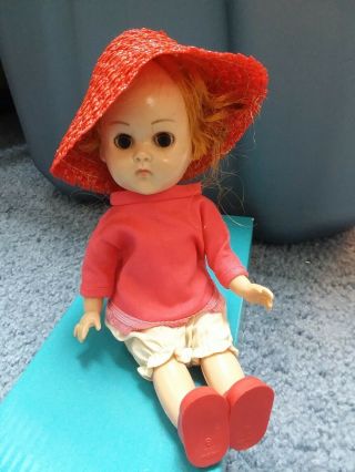 Vintage Ginny Doll 7.  5 " Bent Knee Walker Chopped Red Hair