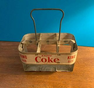 RARE 1960s Coca Cola Coke Metal Aluminum 6 Pack Case King Size Bottle Carrier 2