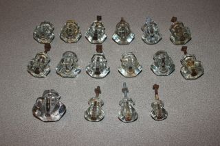 Set Of 16 Vintage Glass Drawer Knobs / Pulls