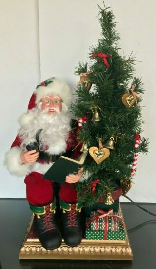 Holiday Creations Animated Santa Reads The Night Before Christmas 1994 Rare Ec