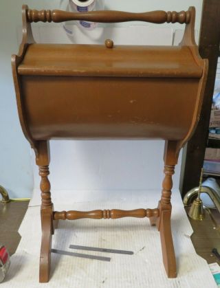 Vintage/antique Wood Sewing Knitting Notions Storage Cabinet/box/chest Stand