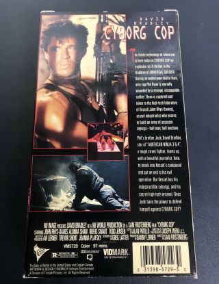 Cyborg Cop David Bradley (VHS) RARE OOP Sci - Fi Vidmark Entertainment 2