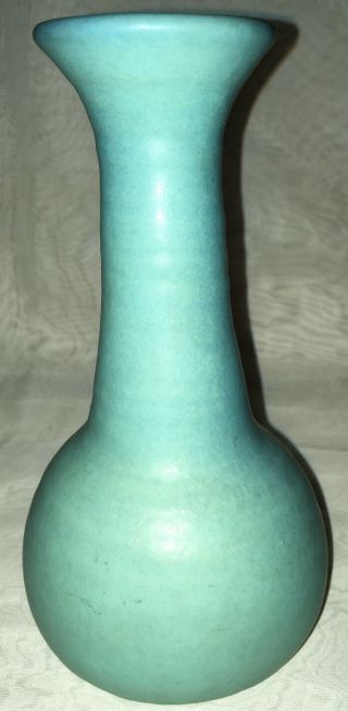 Rare C.  1940s Van Briggle Pottery N Series Turquoise Bud Vase - 6.  5”