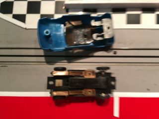 HO SLOT CAR rare 50,  year old ELDON blue Ford GT 40 with running chassis. 2